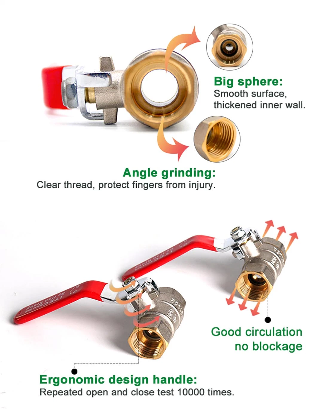 Ifan Supplier Professional Copper Control Valve Water Plumbing Brass Stop Valves
